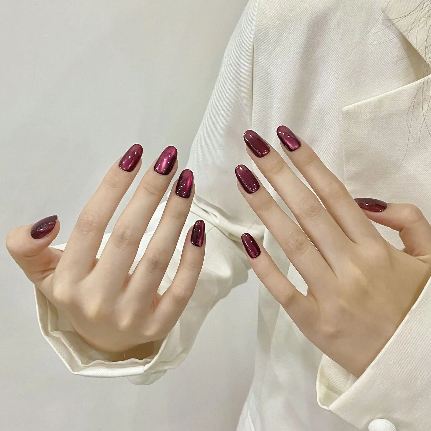 High Quality False Nail Cat's Eye Detachable ABS Press on Nails Various Colors Artificial Nail