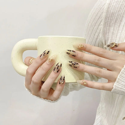 Uñas postizas artificiales de lujo, hechas a mano, de gel francés de cobertura completa, desmontables, prensadas a mano, uñas adhesivas 