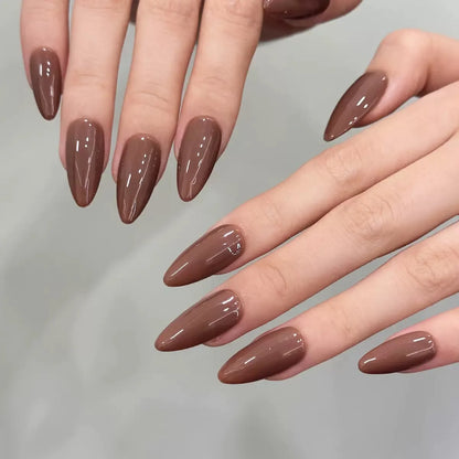 10 uñas postizas acrílicas artificiales hechas a mano de color puro, uñas postizas a presión.