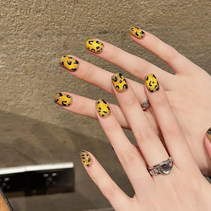 Uñas postizas reutilizables de diseño lujoso recién llegadas, uñas acrílicas cortas a presión, uñas artificiales 