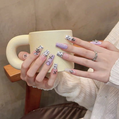 Supplier Direct Supply Gel Nails Sweet Cool Hot Girl Style Gradient Reusable Press on Nails