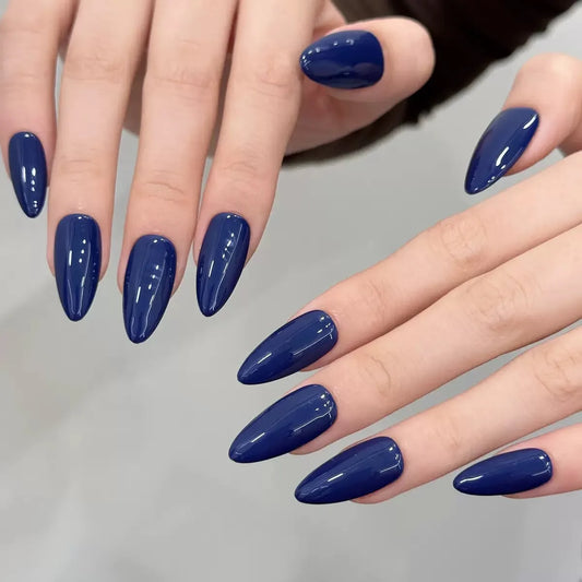 10 uñas postizas acrílicas artificiales hechas a mano de color puro, uñas postizas a presión.