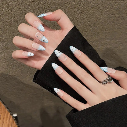 Full Cover ABS Stick on Nails Sexy Reusable Detachable Press on Nails Tips Art Fingernails
