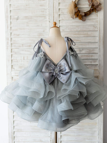 Ball-Gown/Princess Tulle Knee-length Birthday Flower Girl Dress