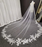Custom Cathedral Wedding Veil Long Lace White Ivory With Comb