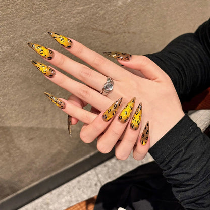 Uñas postizas reutilizables de diseño lujoso recién llegadas, uñas acrílicas cortas a presión, uñas artificiales 