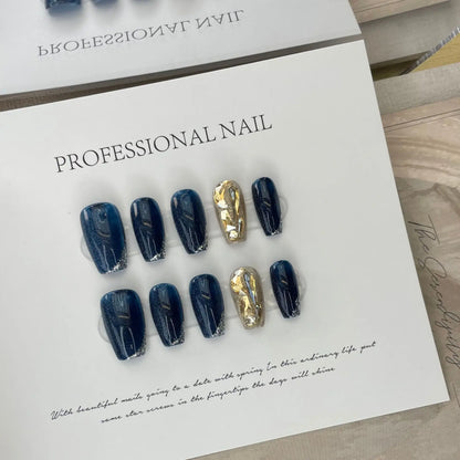 Nuevo estilo de uñas postizas artificiales de cobertura completa, cortas y de longitud media. 