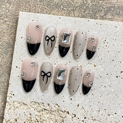 10pcs Press on Nails French Gel Nail Tips Artificial Nail Free-Design DIY Easy for Beginner