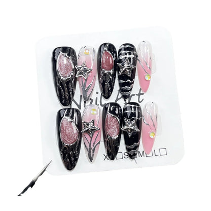 Nuevo estilo, pistola pulverizadora de uñas portátil hecha a mano, rubor, parches de arte para uñas medianos y largos, uñas personalizadas y portátiles. 