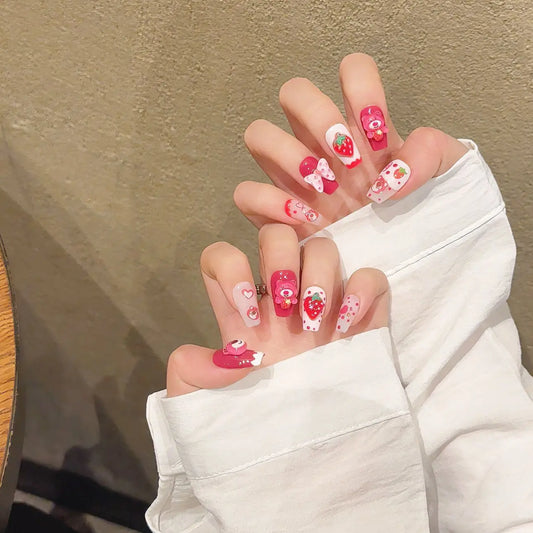 Hotsale Artificial Fingernails Press on Nails Kawaii Handmade Reusable Detachable False Nails