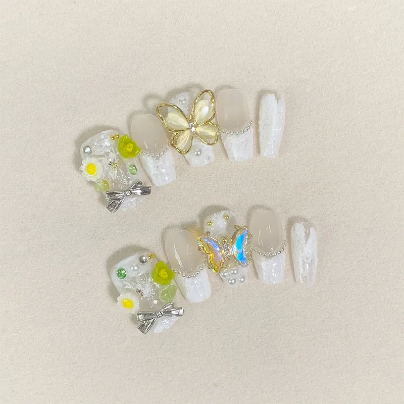 The Latest Hand-painted Custom Embossed Full Coverage Nail Press Different Finger Designs