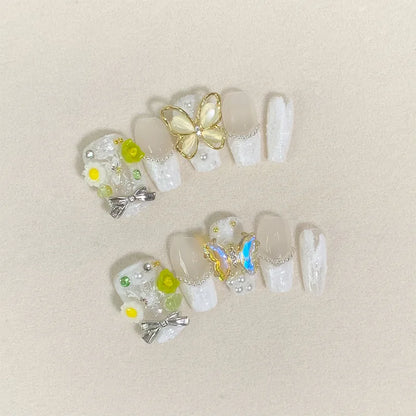 The Latest Hand-painted Custom Embossed Full Coverage Nail Press Different Finger Designs