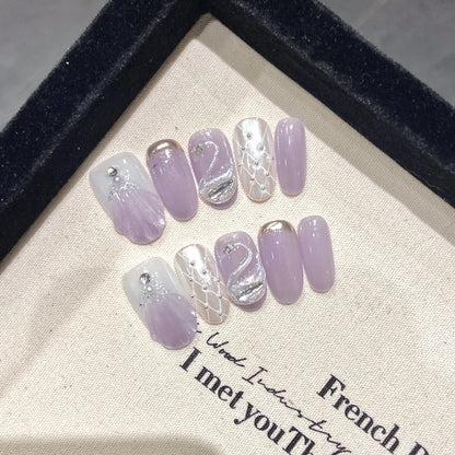 High Quality  Press on Nails Cat Eye Removable False Nails  ABS Gel Nail