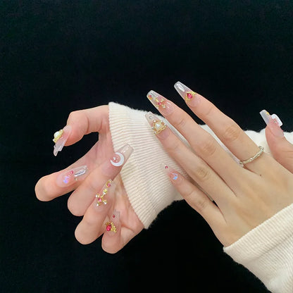 Transparent Full Cover Sailor Moon Artificial Nails Love Soft Gel Press on Nails