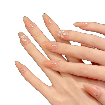 Calcomanías de uñas postizas desmontables talladas en 3D hechas a mano de moda 