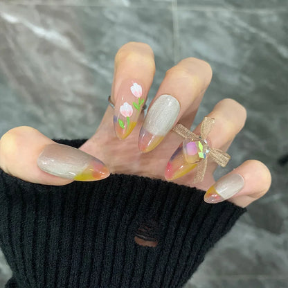 Purely Handmade Wearable Nails Contrasting Color Manicure Gel Press on Nails