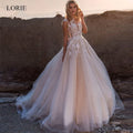 Lace A Line Wedding Gown Sleeveless Tulle Bridal Dress With Custom Fit