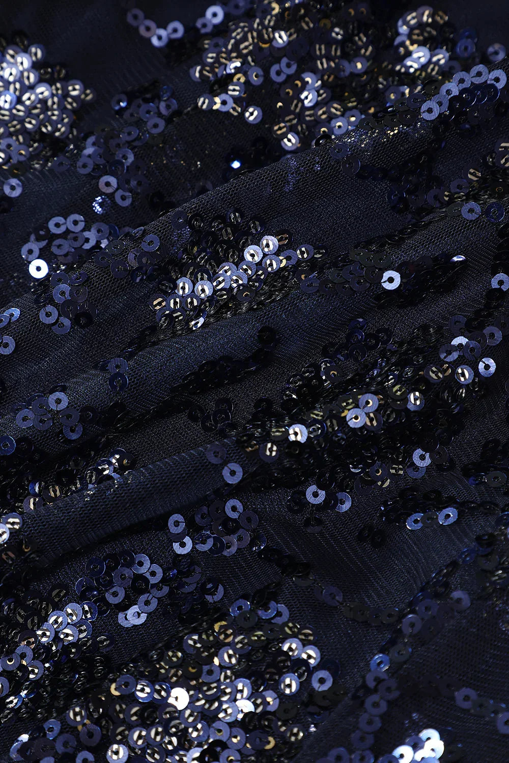 Abito da sera blu marina con perline e paillettes, elegante abito da ballo Y1832