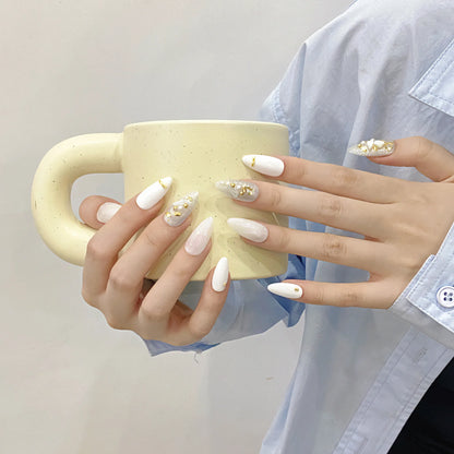 10pcs Press on Nails French Gel Nail Tips Artificial Nail Free-Design DIY Easy for Beginner