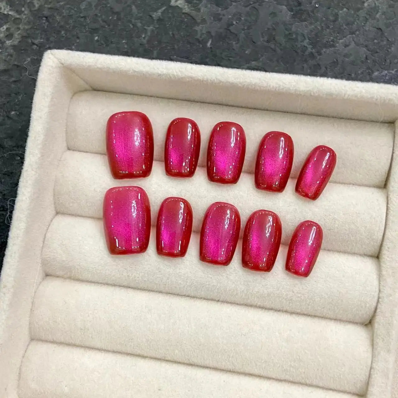 High Quality False Nail Cat's Eye Detachable ABS Press on Nails Various Colors Artificial Nail