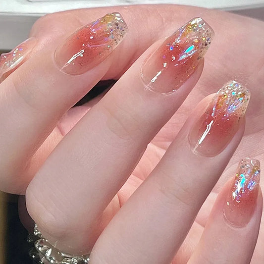 Uñas postizas personalizadas de alta calidad con diamantes de imitación decorativos de lujo 