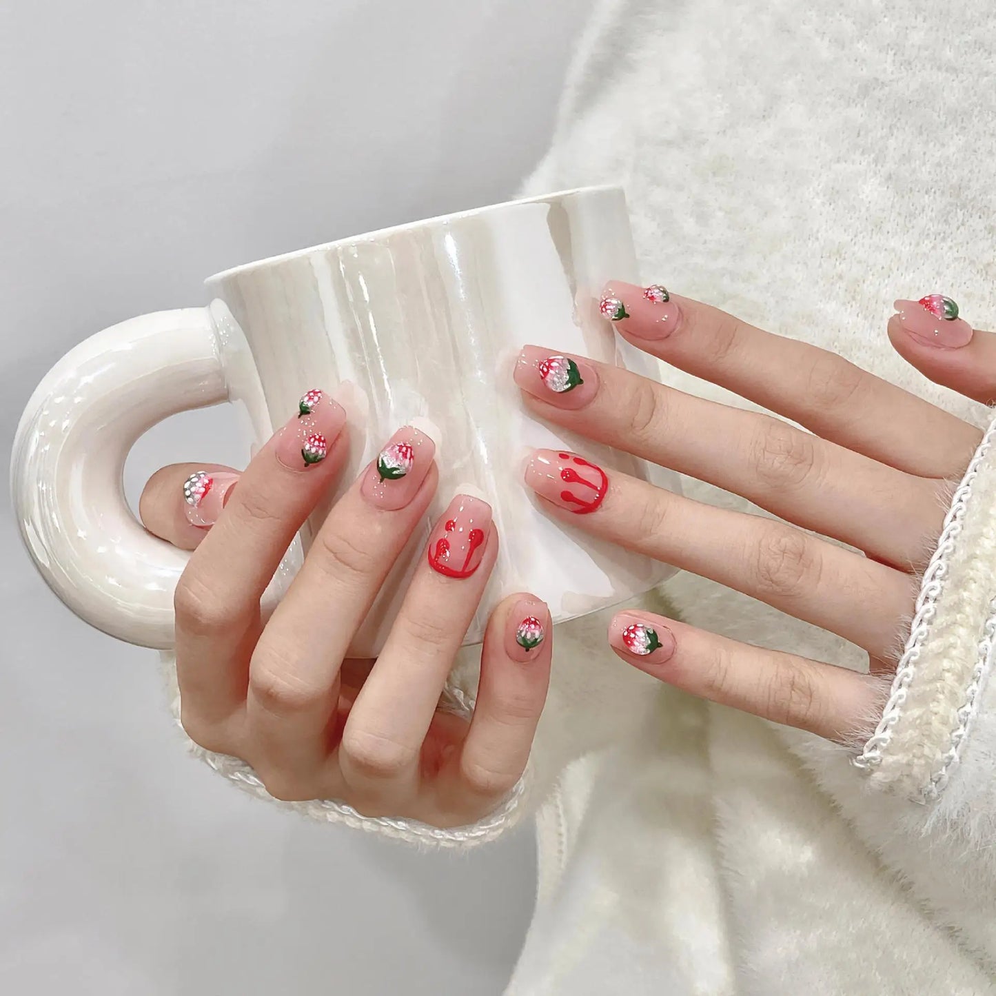 Nuevo estilo hecho a mano con diferentes formas artificiales para salón de uñas, cubierta completa extraíble ABS, puntas para uñas a presión 