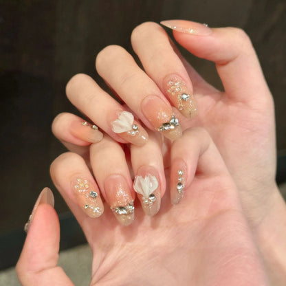 Uñas postizas 3D con diseño de cola de pez, estilo playa, con efecto rubor, estilo ojo de gato, para primavera y verano, de longitud media, totalmente artesanales y fáciles de usar. 