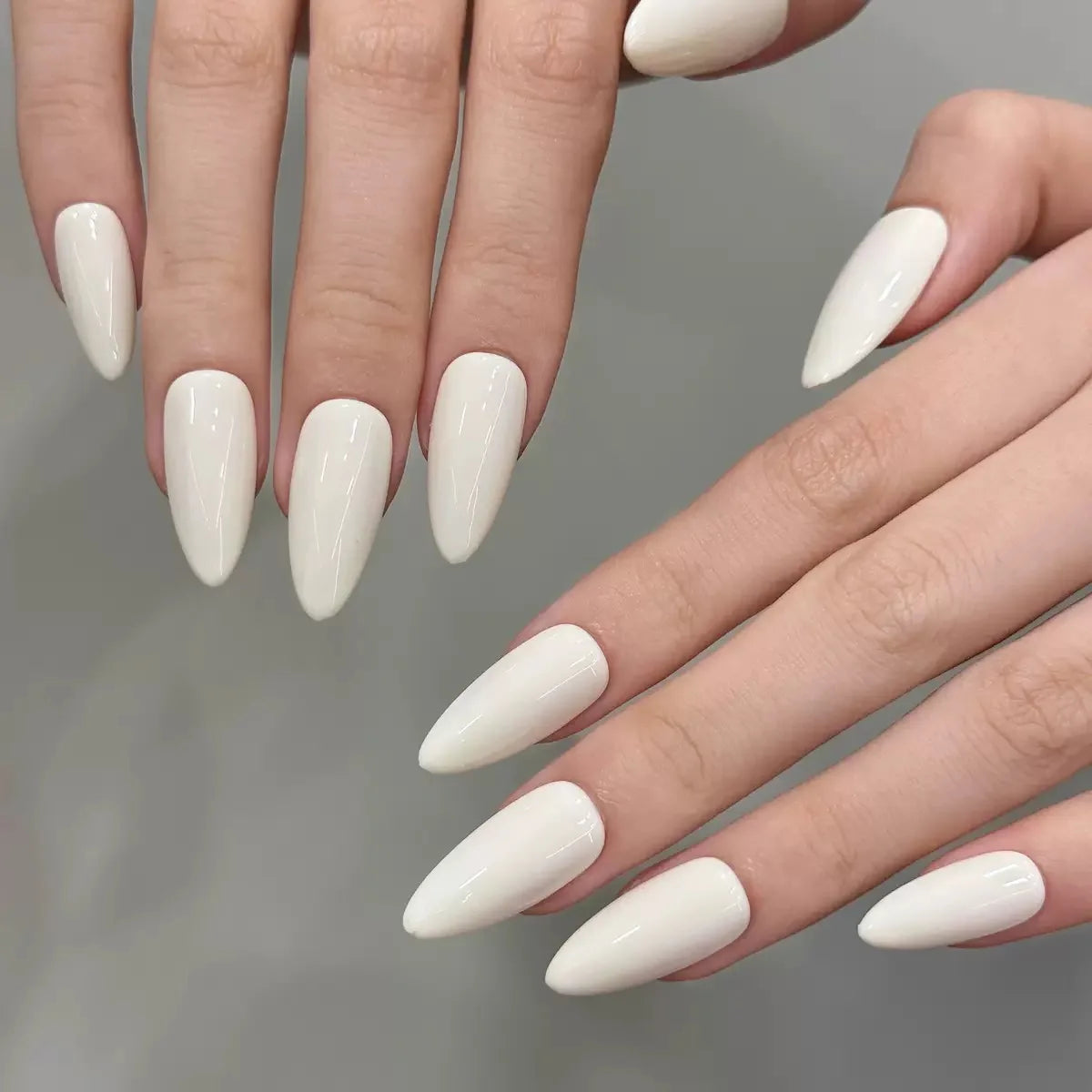 10 uñas postizas acrílicas artificiales hechas a mano de color puro, uñas postizas a presión.