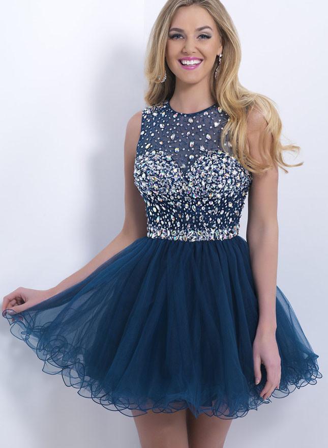 Spitze A-Linie Perlen Neckholder Sweetheart Kurzes Ballkleid, Süße Homecoming Kleider 