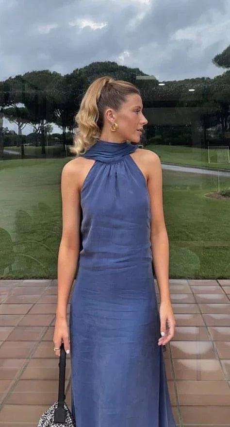 Elegante abito da sera senza schiena e senza maniche per ballo formale Y2809