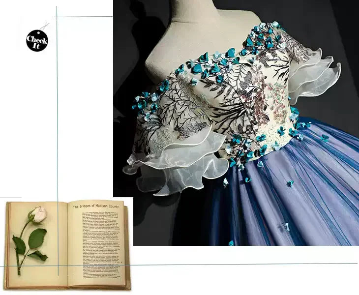 Ballkleid Süße 16 Party Langes Abschlussballkleid, Abendkleid, Reizvolle Abschlussballkleider, Handgefertigtes Blumen-Abschlussballkleid S4837