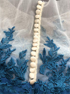 Princess Jewel Neck A-Line Floor-Length Mother of the Bride Pantsuit with Applique and 3/4 Sleeves
