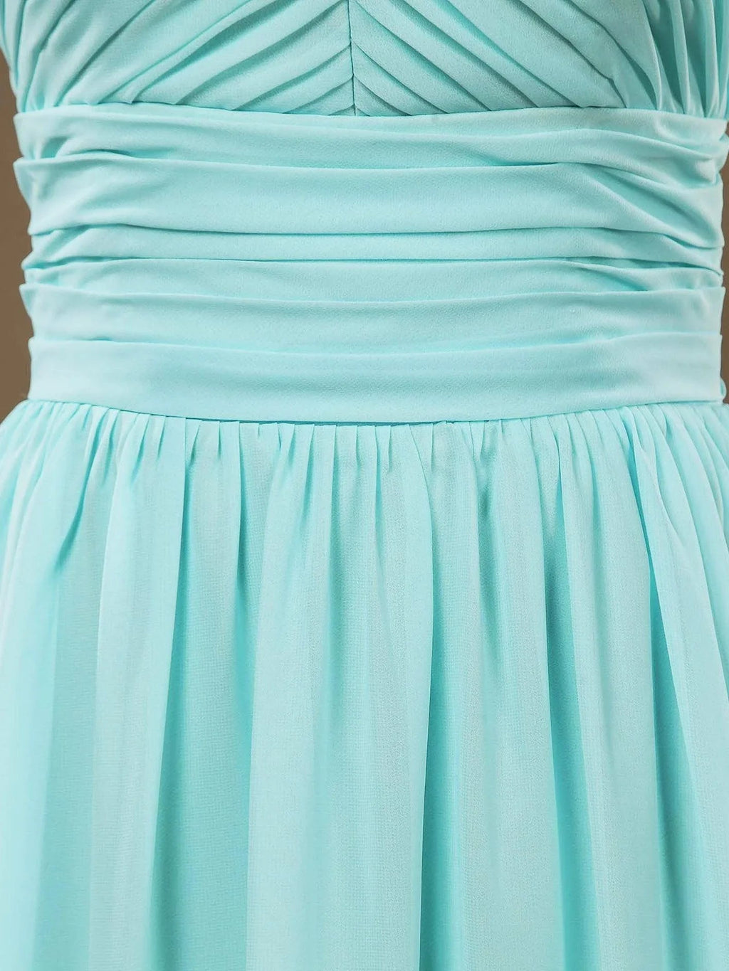 Abiti da sera in chiffon lunghi fino al pavimento, linea a trapezio, collo all'americana, schiena scoperta, pieghetti