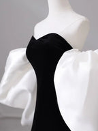 Vestido de noite preto de um ombro só, cauda de sereia de alta qualidade, vestido de baile de gala com temperamento, vestido de baile Y4382