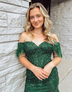 Mermaid Long Corset Prom Dress With Appliques