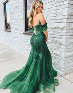 Mermaid Long Corset Prom Dress With Appliques