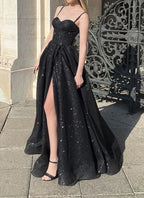 Abito da sera nero lungo per ballo di fine anno Abito alla moda Abito da festa sexy Stile abito da sera Y6113