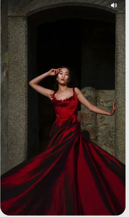 Vestido de Festa Longo Vermelho Maravilhoso, Sem Mangas, Vestido de Noite Y308
