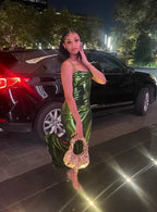 Abito da sera aderente elegante per ragazze nere Y4337