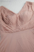 Vestido de Senhora em Chiffon com Decote em V, Manga Comprida, Comprimento ao Joelho, para Damas de Honra, Baile de Finalistas, Noite, Casamento e Festa Compras SEA28107