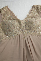 Vestido NúmeroMar para Mulheres em Chiffon com Decote em V e Manga Longa de Meia Altura para Mãe da Noiva em Casamento e Festa de Casamento 28108