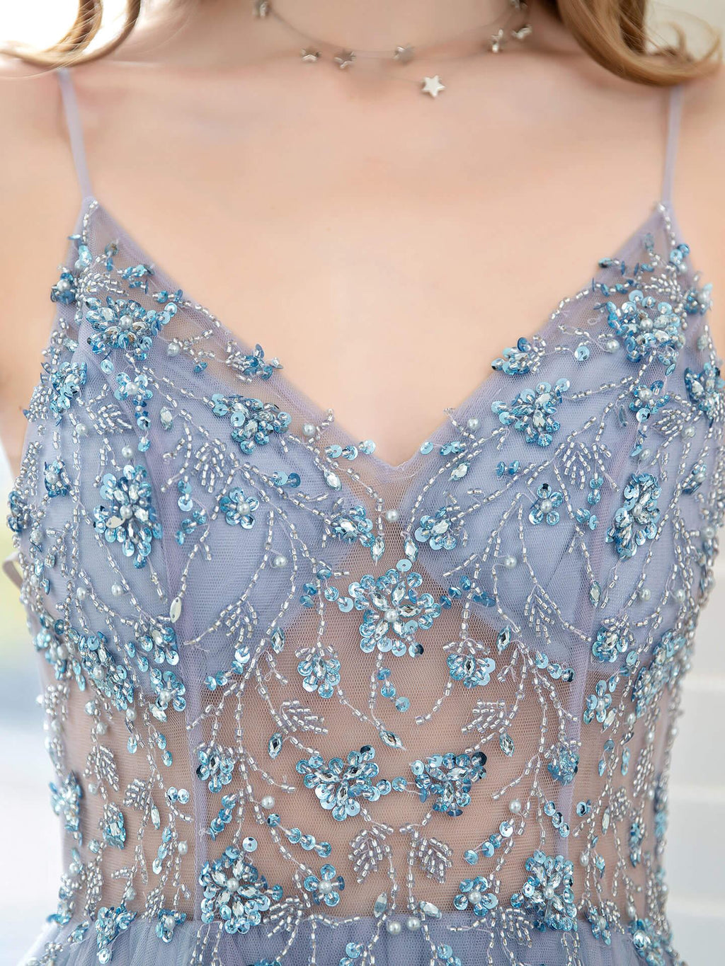 Abiti da sera da boutique Abito da ballo di lusso con perline Abiti da festa serali di lusso Abito con spalline sottili Dressblee