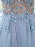 Abiti da sera da boutique Abito da ballo di lusso con perline Abiti da festa serali di lusso Abito con spalline sottili Dressblee