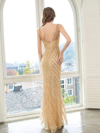 Abiti da sera da boutique Abito da festa di lusso con spalline sirena sexy elegante Abito da ballo