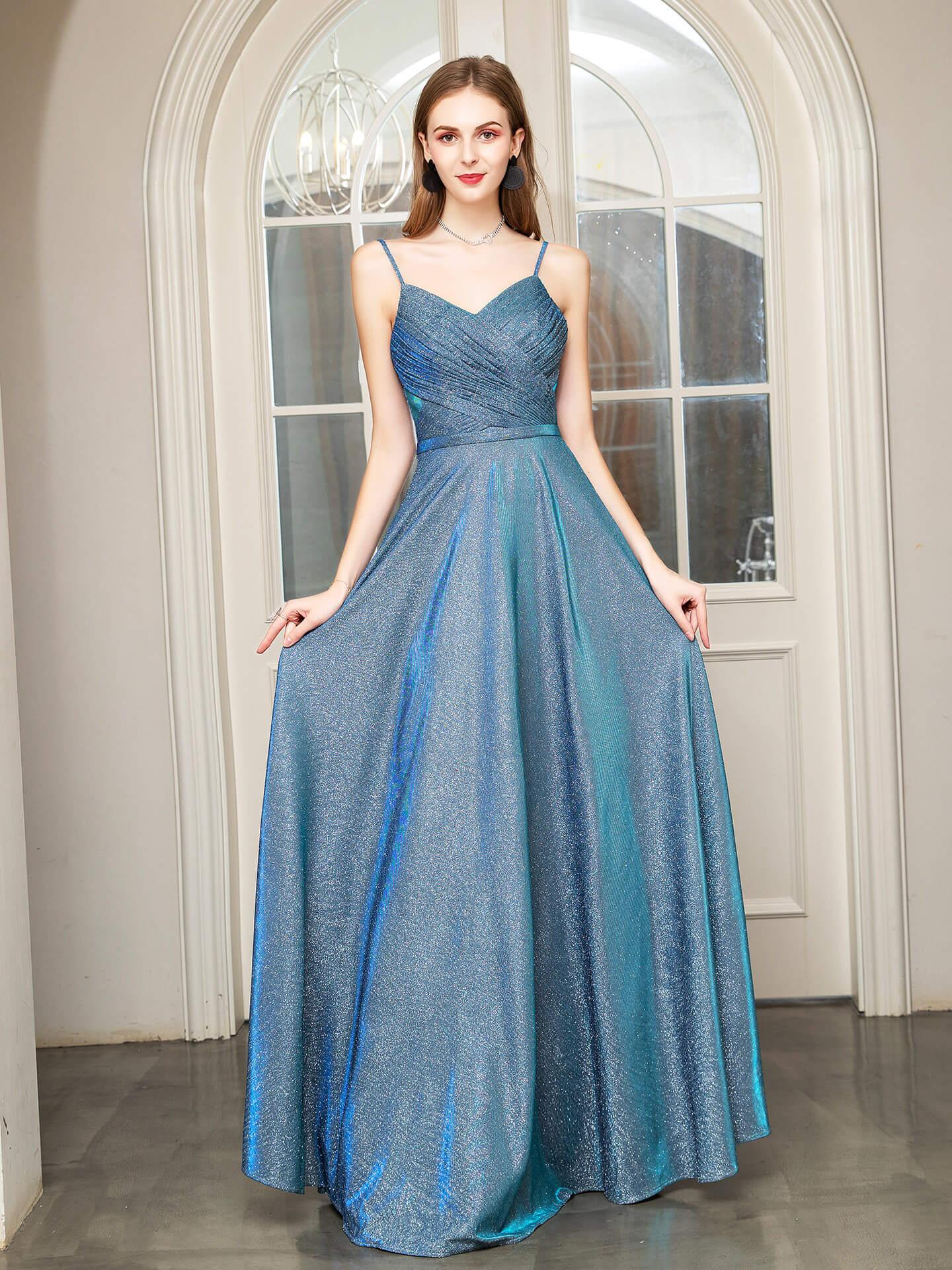 Vestidos de noite formais de moda em linha A, com alças finas, sem mangas, comprimento até ao chão, para baile de finalistas