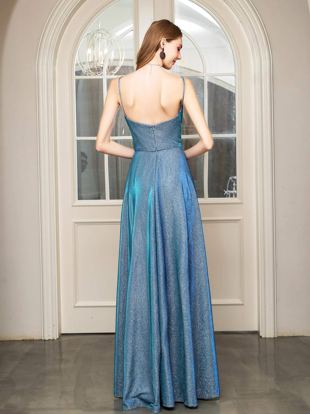Vestidos de noite formais de moda em linha A, com alças finas, sem mangas, comprimento até ao chão, para baile de finalistas