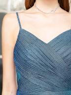 Vestidos de noite formais de moda em linha A, com alças finas, sem mangas, comprimento até ao chão, para baile de finalistas