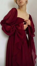 Vestido de Baile Vintage Romântico em Linha A, Vestido de Noite Y2938