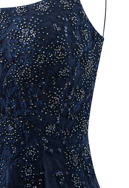 Vestido corto de gasa con corte A para fiesta de bienvenida