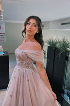 Abito da sera principessa a linea A in tulle, elegante vestito da ballo Y4120